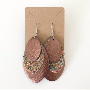 ⭐️4/$10⭐️ Layered Leather + Glitter Earrings